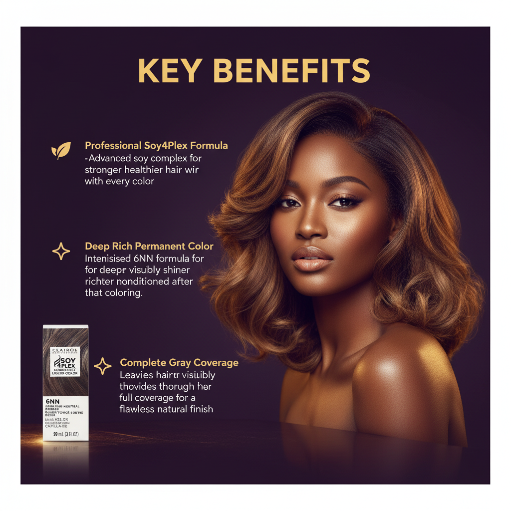 CLAIROL PERMANENT LIQUID 6NN DARK RICH NEUTRAL BLONDE Clairol Professional Soy4Plex 6NN Dark Rich Neutral Blonde - Key Benefits