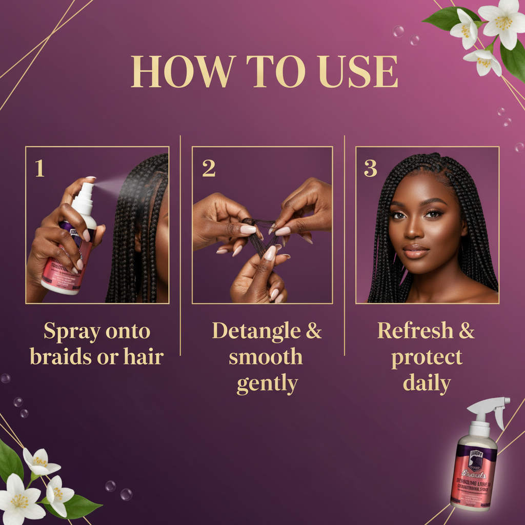 Nappy Styles Braids Detangling Leave-In Conditioning Spray How To Use - Nappy Styles Braids Detangling Leave-In Conditioning Spray