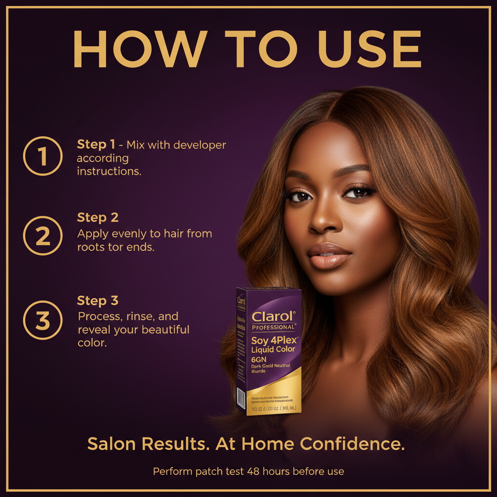 CLAIROL PERMANENT LIQUID 6GN DARK GOLD NEUTRAL BLONDE Clairol 6GN Dark Gold Neutral Blonde - How To Use