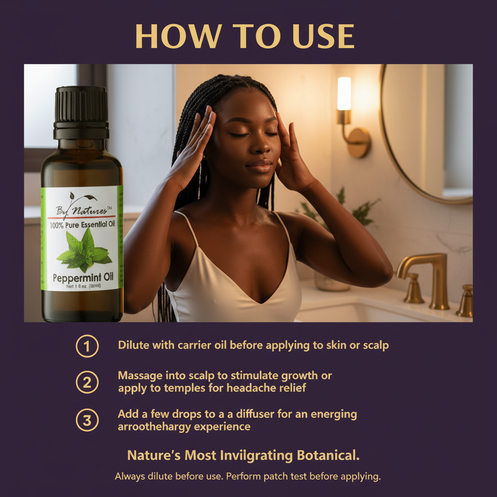 By Natures 100% Pure Essential Peppermint Oil By Natures 100% Pure Essential Peppermint Oil - How To Use