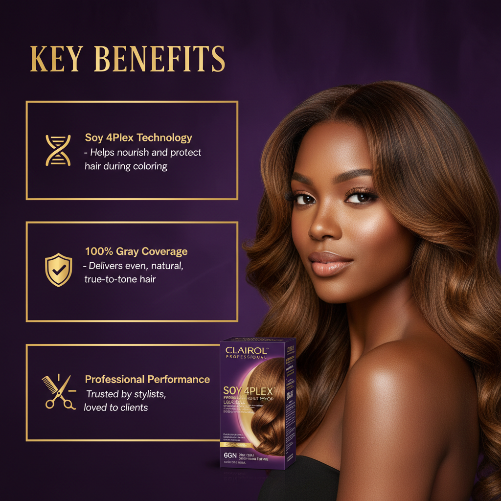 CLAIROL PERMANENT LIQUID 6GN DARK GOLD NEUTRAL BLONDE Clairol 6GN Dark Gold Neutral Blonde - Key Benefits
