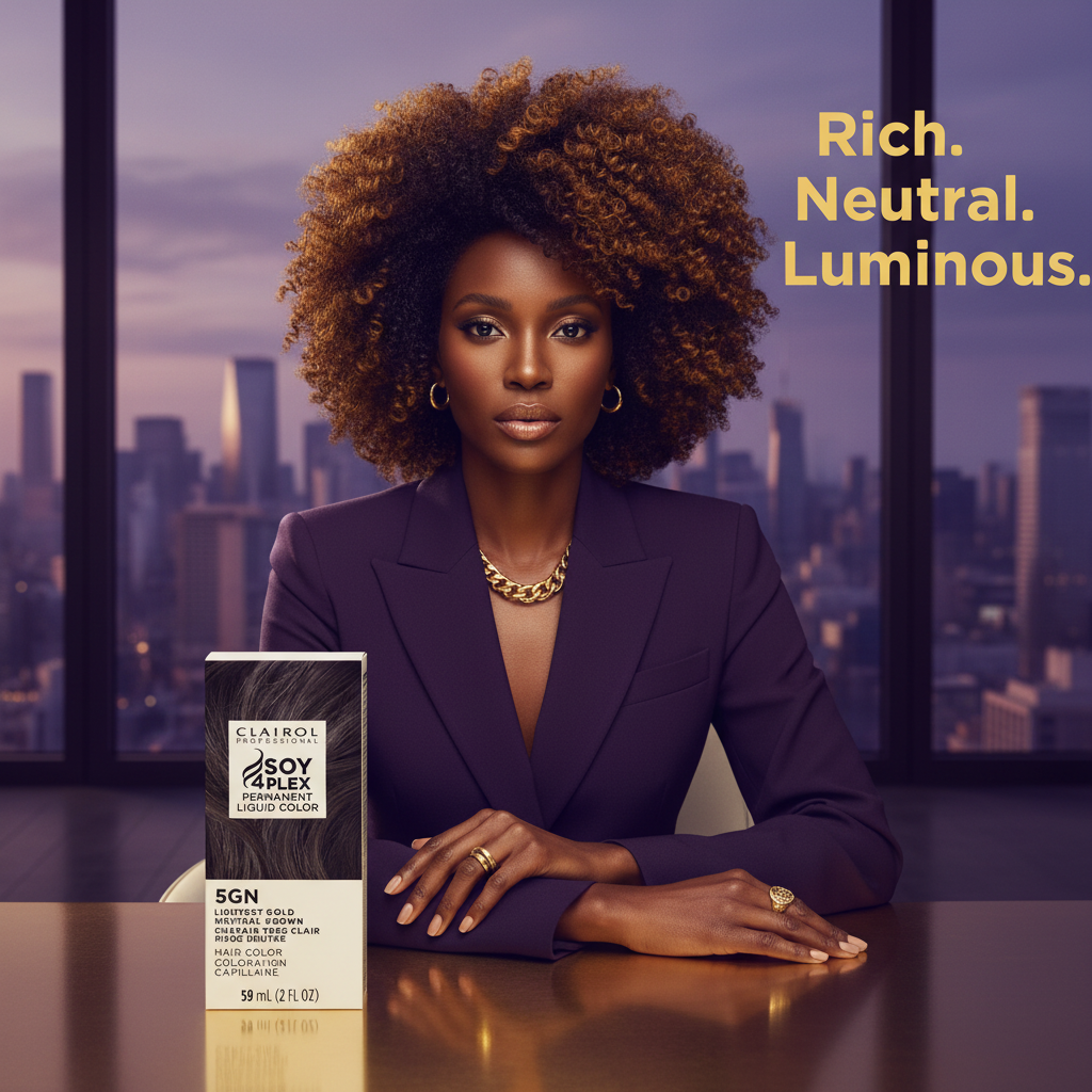 CLAIROL PERMANENT LIQUID 5GN LIGHTEST GOLD NEUTRAL BROWN Clairol Professional Soy4Plex 5GN Lightest Gold Neutral Brown - Lifestyle