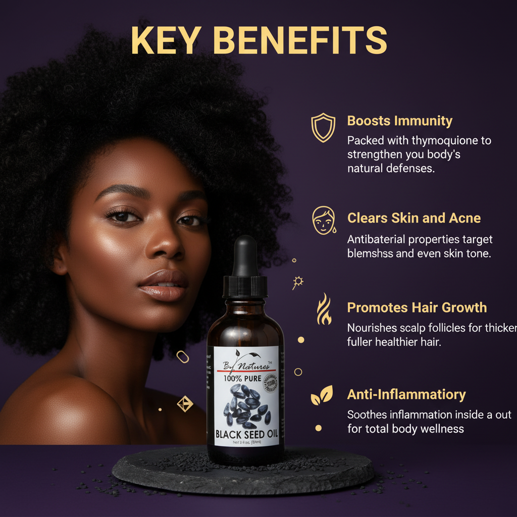 By Natures 100% Pure Black Seed Oil By Natures 100% Pure Black Seed Oil - Key Benefits