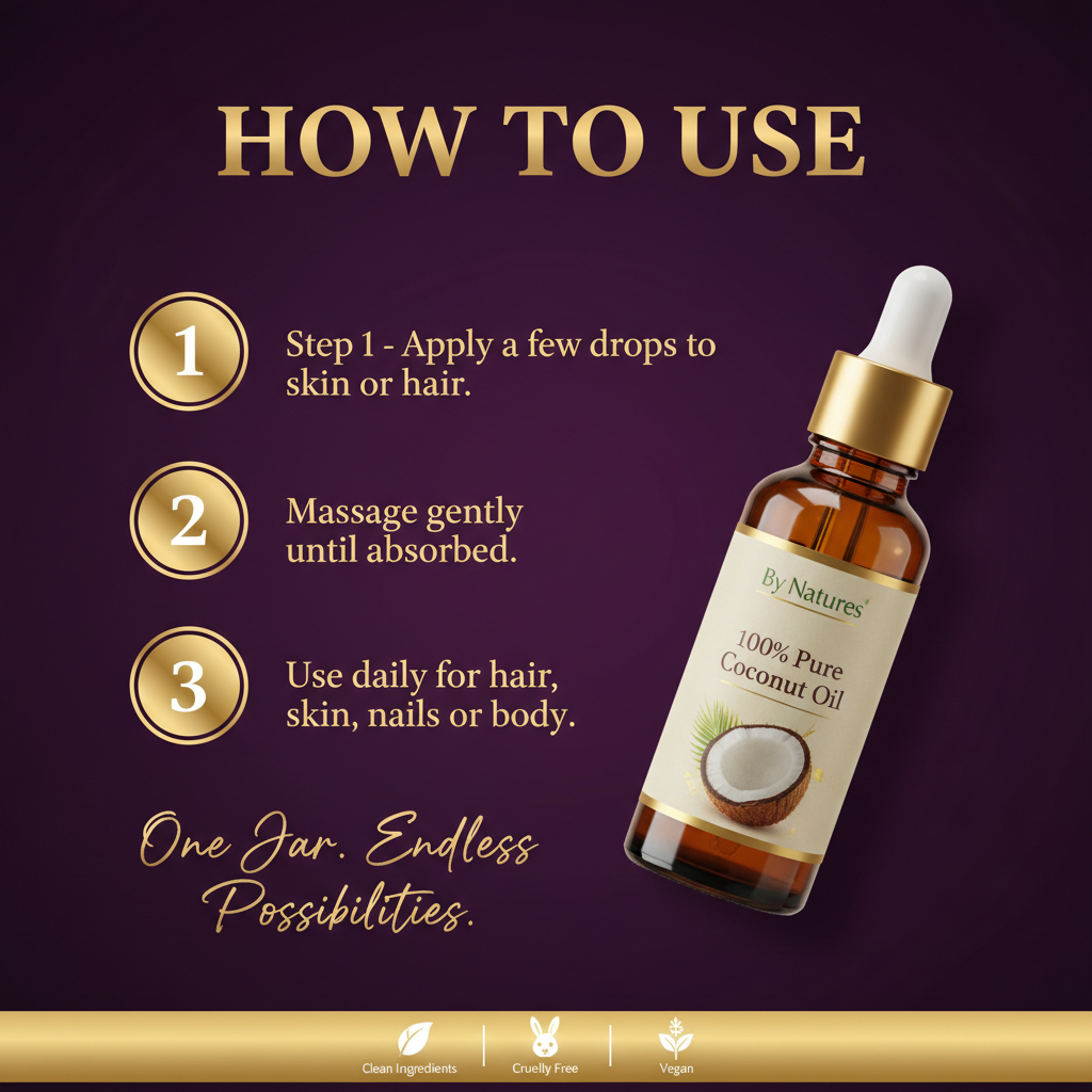 By Natures 100% Pure Coconut Oil By Natures 100% Pure Coconut Oil - How To Use