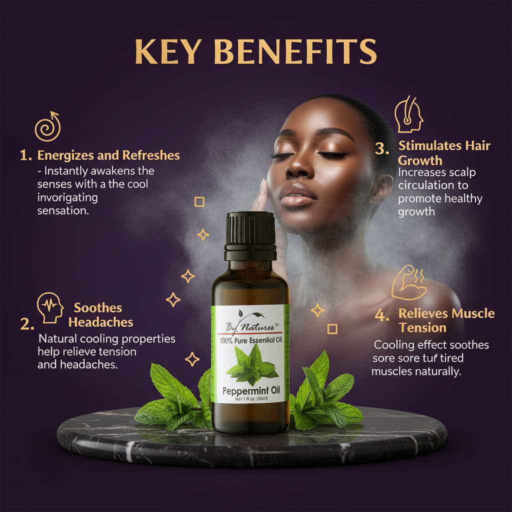 By Natures 100% Pure Essential Peppermint Oil By Natures 100% Pure Essential Peppermint Oil - Key Benefits