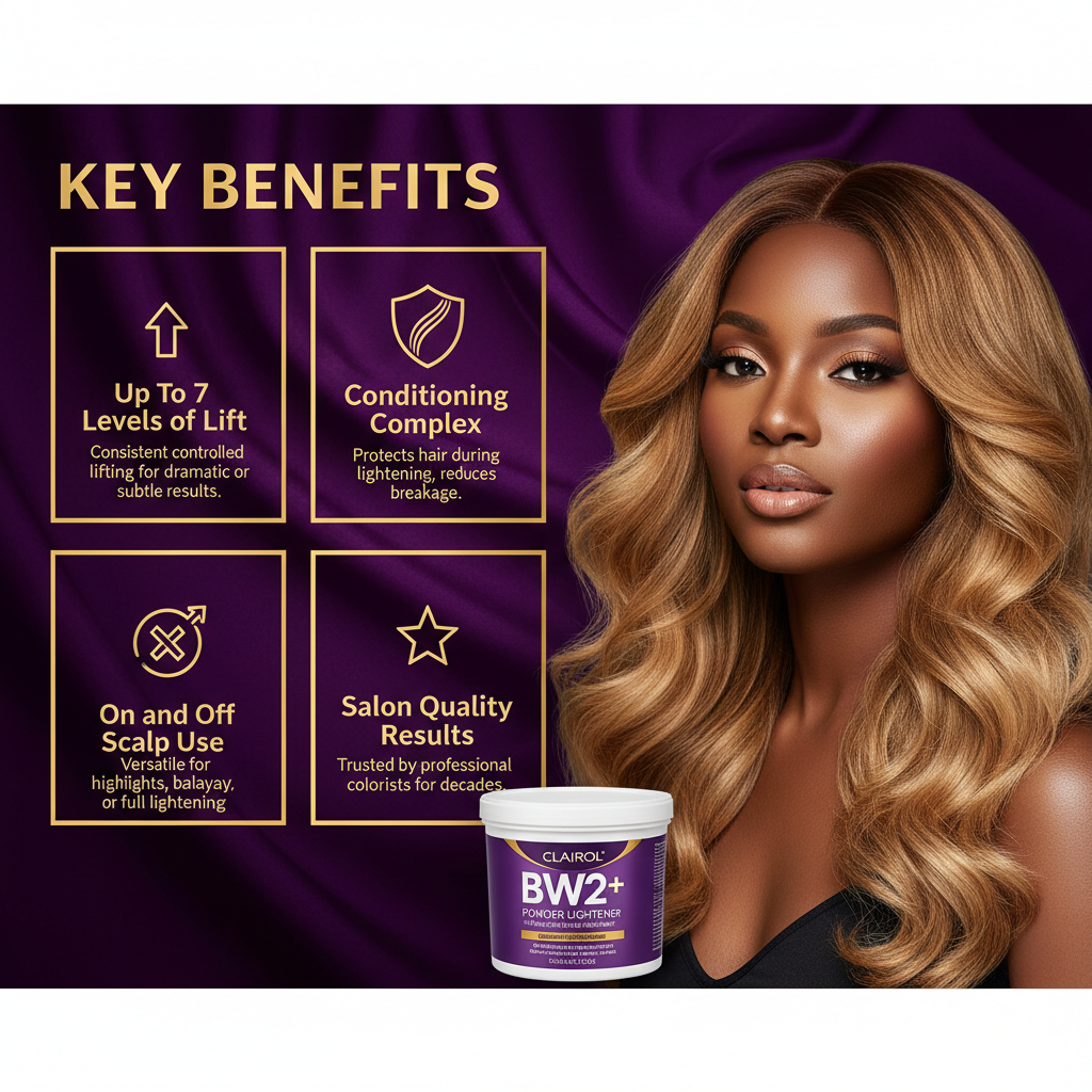 CLAIROL BW2+ POWDER LIGHTNER Clairol BW2+ Powder Lightener - Key Benefits