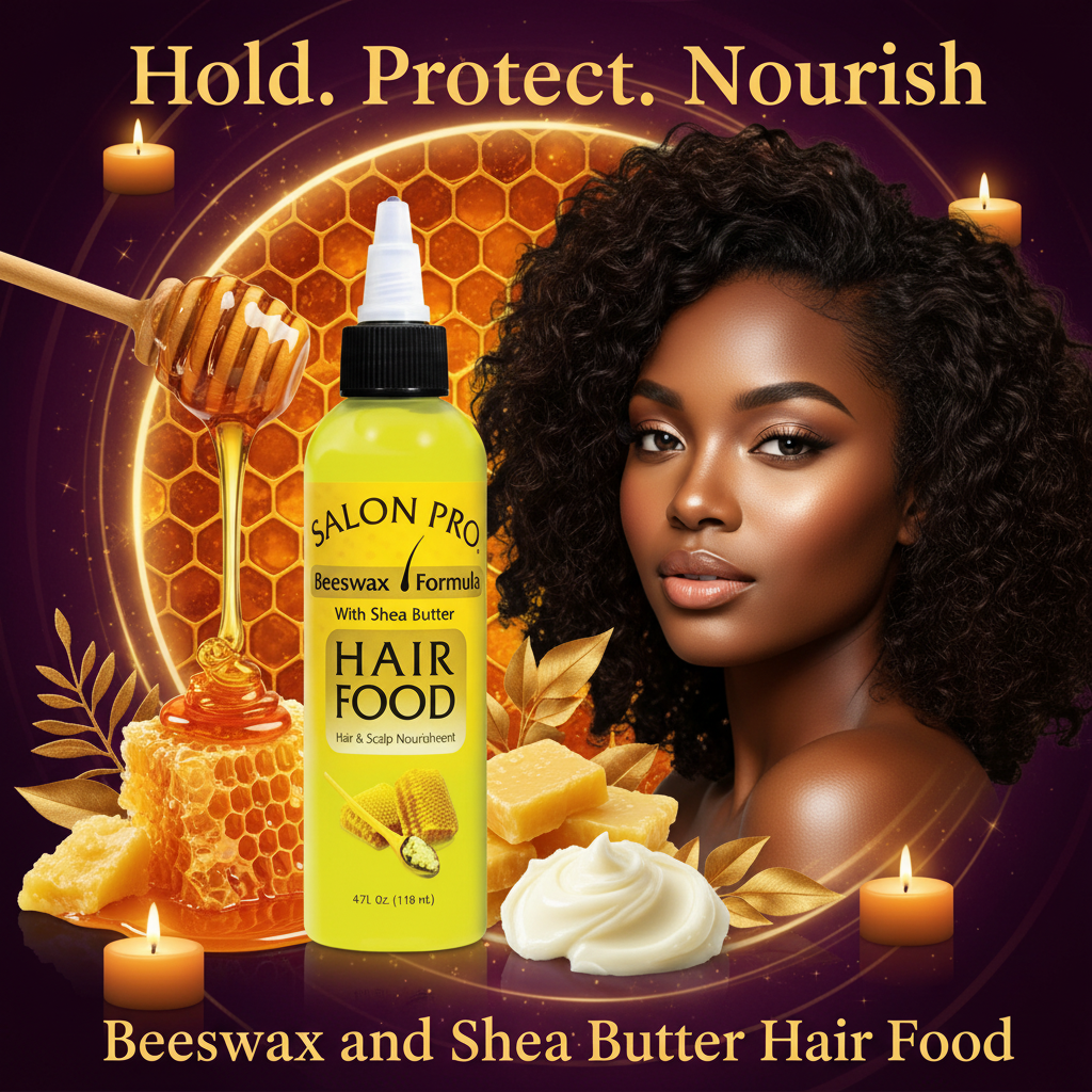 Salon Pro Hair Food Beewax W/Shea Butter Hero - Hold. Protect. Nourish. Salon Pro Hair Food Beeswax with Shea Butter
