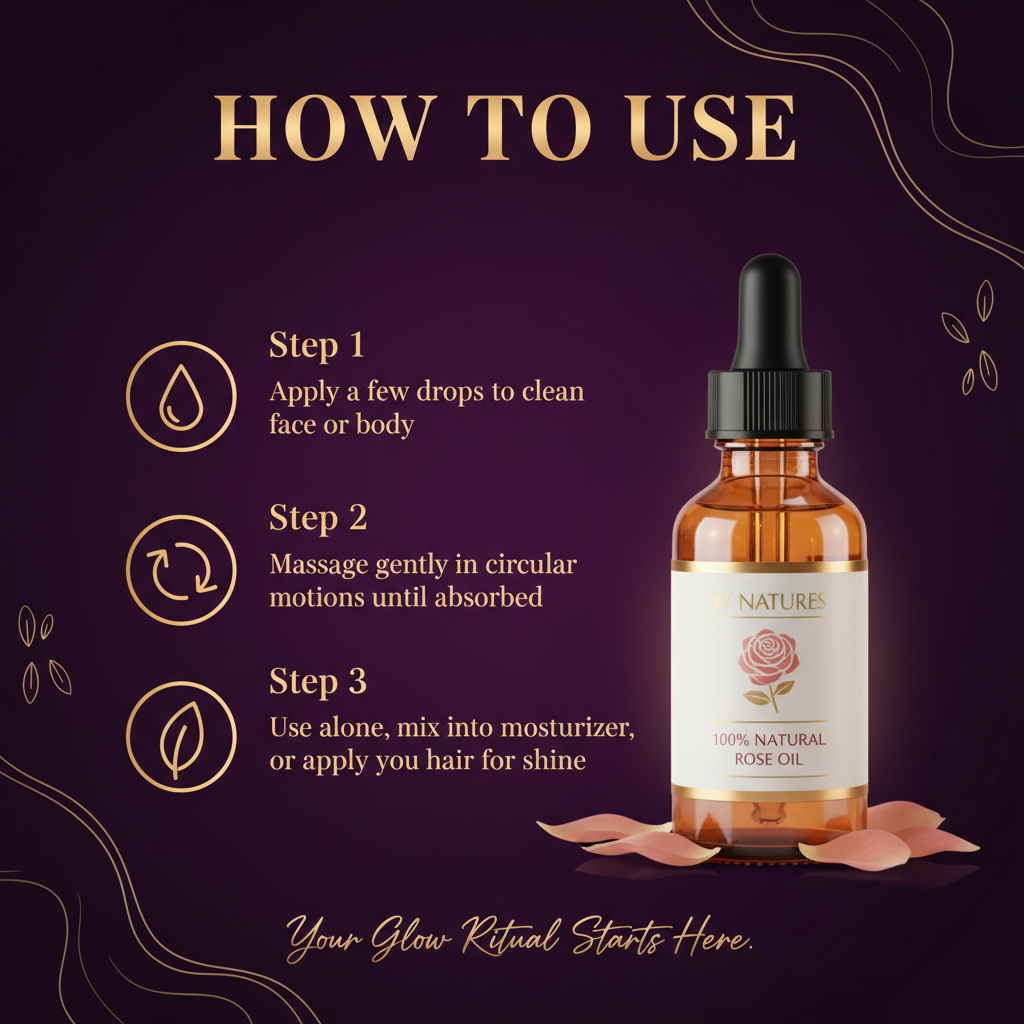 By Natures 100% Natural Rose Oil By Natures 100% Natural Rose Oil - How To Use