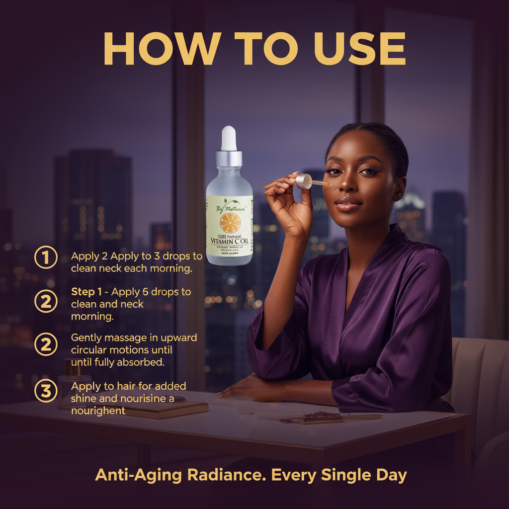 By Natures 100% Natural Vitamin C Oil By Natures 100% Natural Vitamin C Oil - How To Use