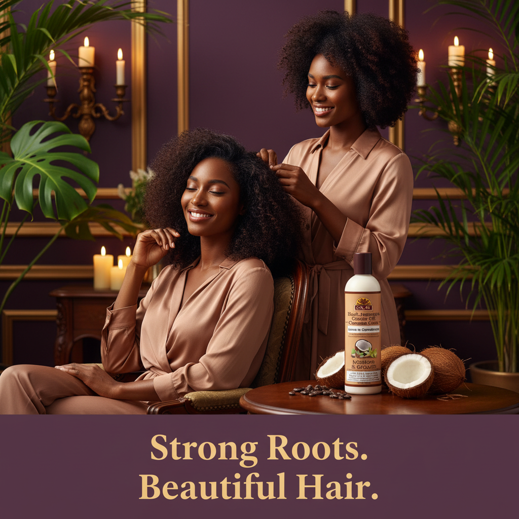 Okay Black Jamaican Castor Oil Coconut Leave In Conditioner Lifestyle - Strong Roots. Beautiful Hair. Okay Black Jamaican Castor Oil Coconut Leave-In Conditioner