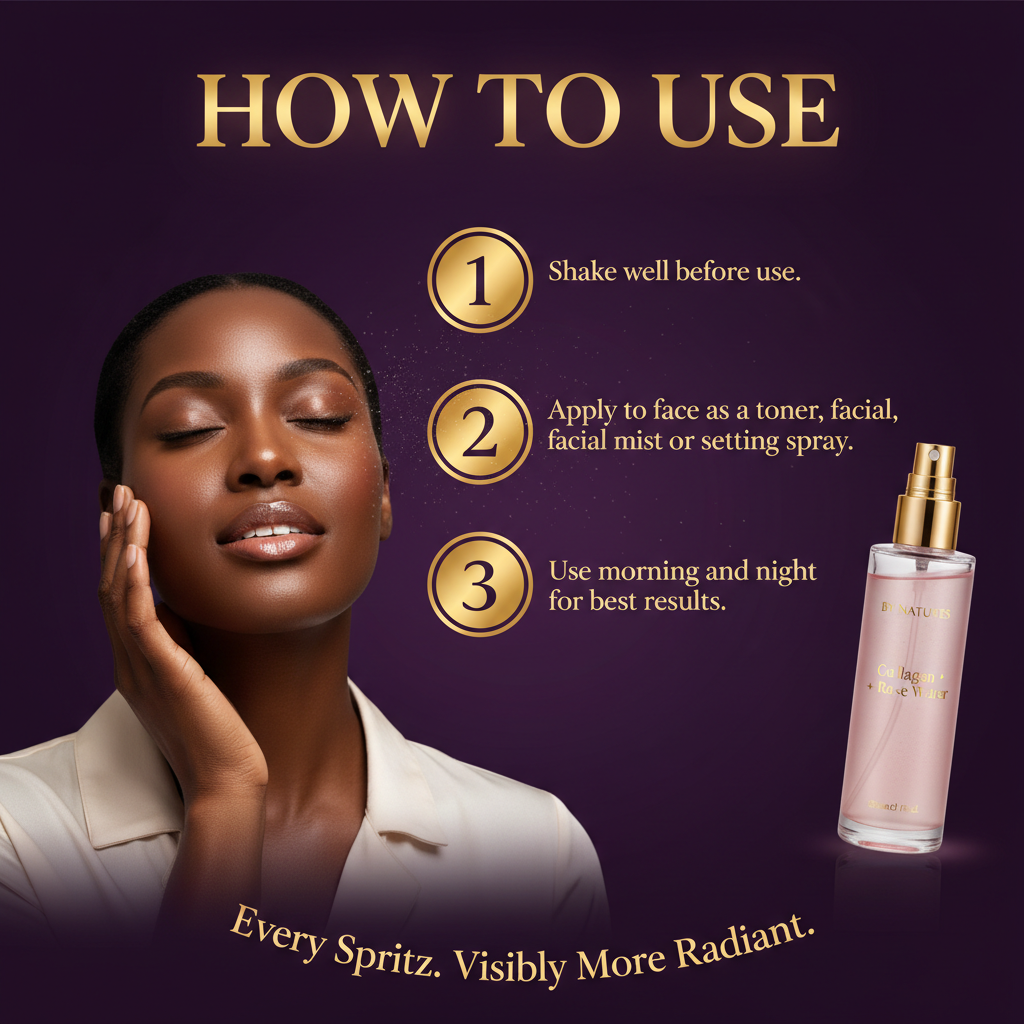 By Natures Collagen+ Rose Water By Natures Collagen+ Rose Water - How To Use