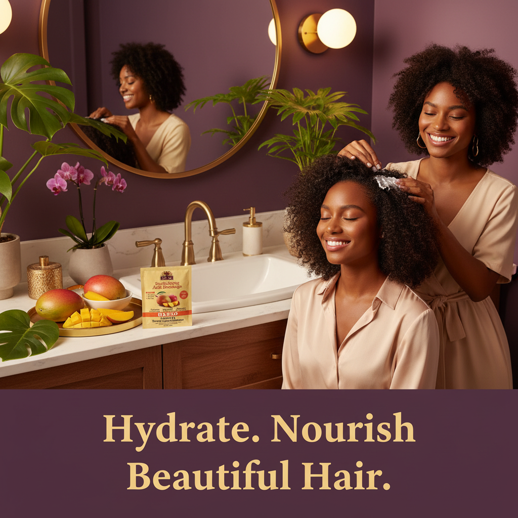 Okay Mango Leave In Conditioner Lifestyle - Hydrate. Nourish. Beautiful Hair. Okay Mango Leave-In Conditioner