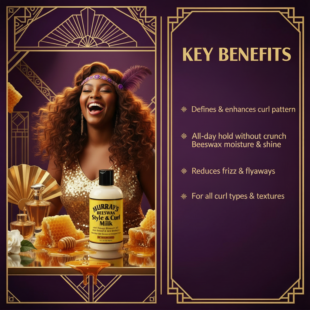 Murrays Beeswax Style Curl Milk Key Benefits - Murray's Beeswax Style Curl Milk