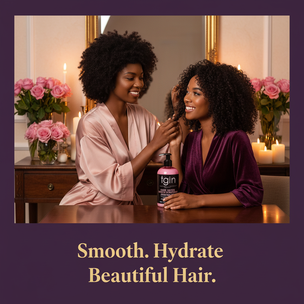 Tgin Rosewater Smoothing Leave In Conditioner Lifestyle - Smooth. Hydrate. Beautiful Hair. TGIN Rose Water Leave-In Conditioner
