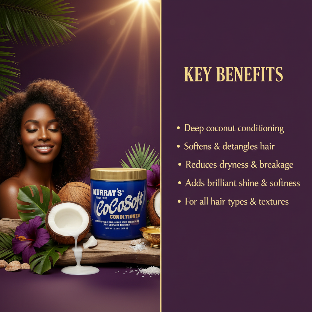 Murrays Cocosoft Conditioner Hairdress Key Benefits - Murray's Cocosoft Conditioner Hairdress