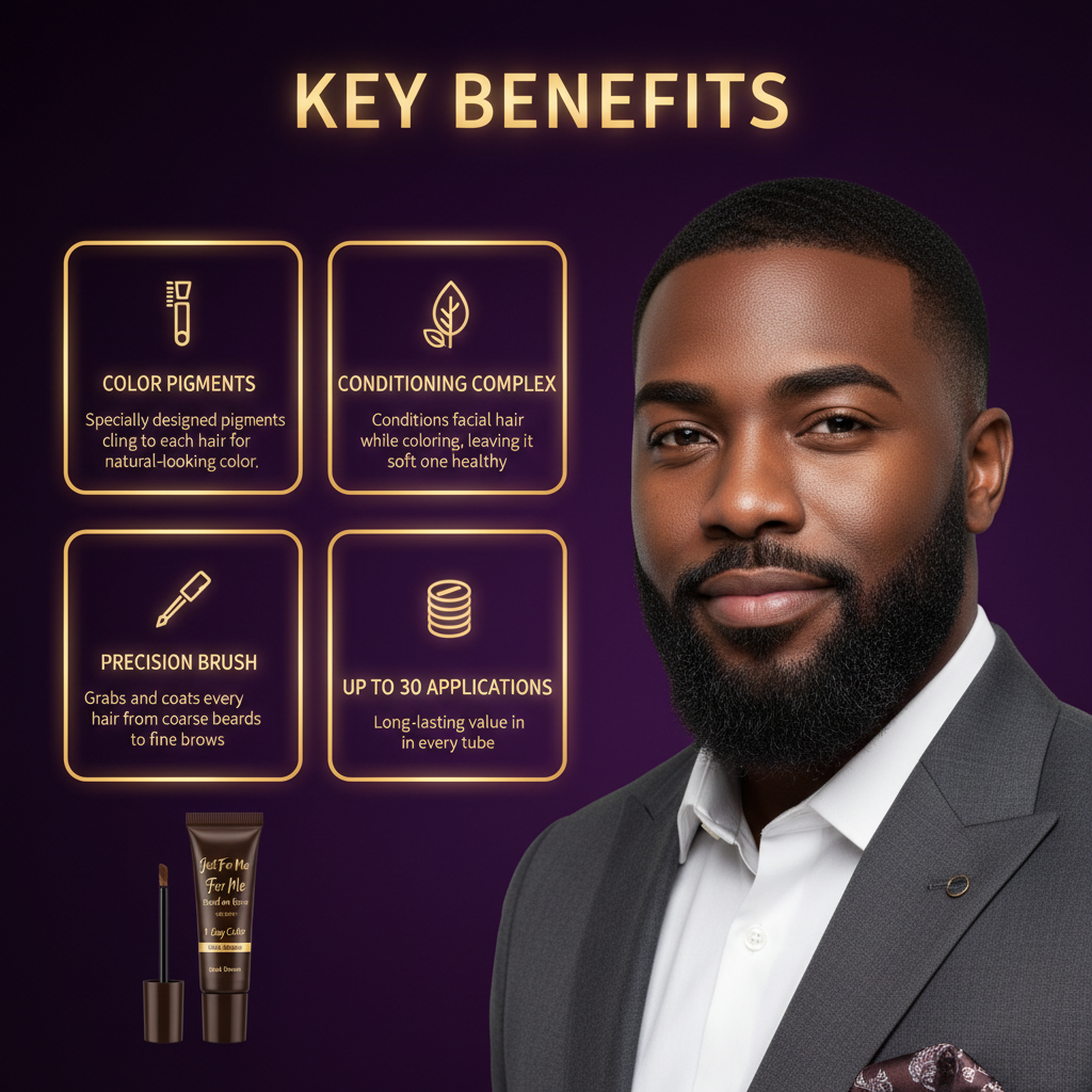 Just For Me Beard & Brow 1 Day Color Dark Brown Just For Me Beard & Brow 1 Day Color Dark Brown - Key Benefits