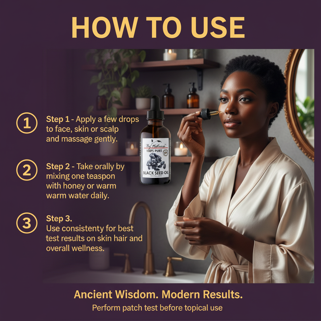 By Natures 100% Pure Black Seed Oil By Natures 100% Pure Black Seed Oil - How To Use