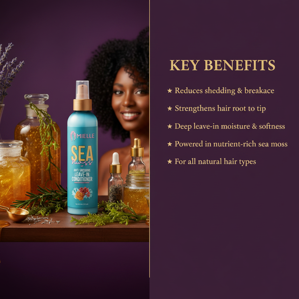 Mielle Sea Moss Anti-Shedding Leave-In Conditioner Key Benefits - Mielle Sea Moss Anti-Shedding Leave-In Conditioner