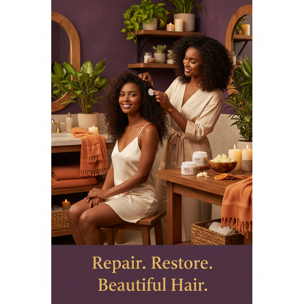 Cantu Shea Butter Leave-In Conditioning Repair Cream 12 Piece Display (2oz) Lifestyle - Repair. Restore. Beautiful Hair. Cantu Shea Butter Leave-In Conditioning Repair Cream