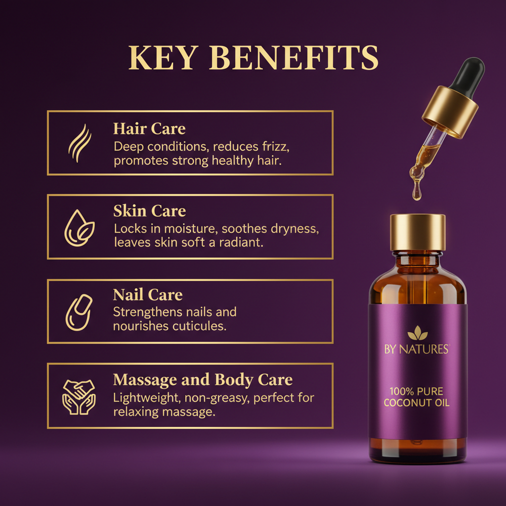 By Natures 100% Pure Coconut Oil By Natures 100% Pure Coconut Oil - Key Benefits
