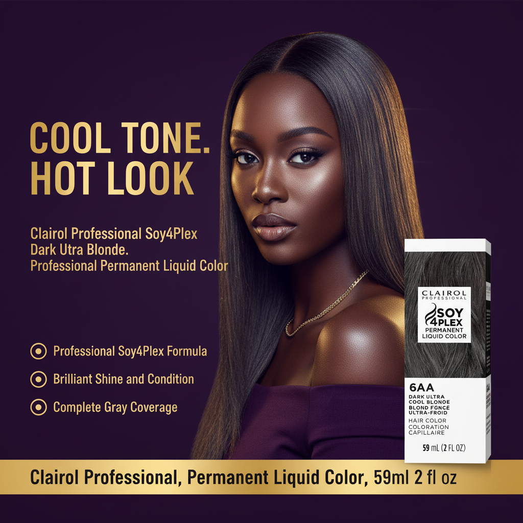 CLAIROL PERMANENT LIQUID 6AA DARK ULTRA COOL BLONDE Clairol Professional Soy4Plex 6AA Dark Ultra Cool Blonde - Hero