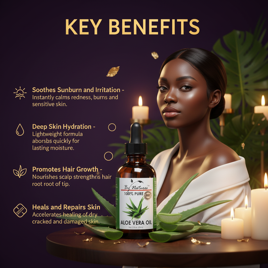By Natures 100% Pure Aloe Vera Oil By Natures 100% Pure Aloe Vera Oil - Key Benefits