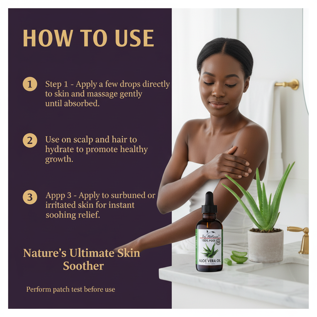 By Natures 100% Pure Aloe Vera Oil By Natures 100% Pure Aloe Vera Oil - How To Use