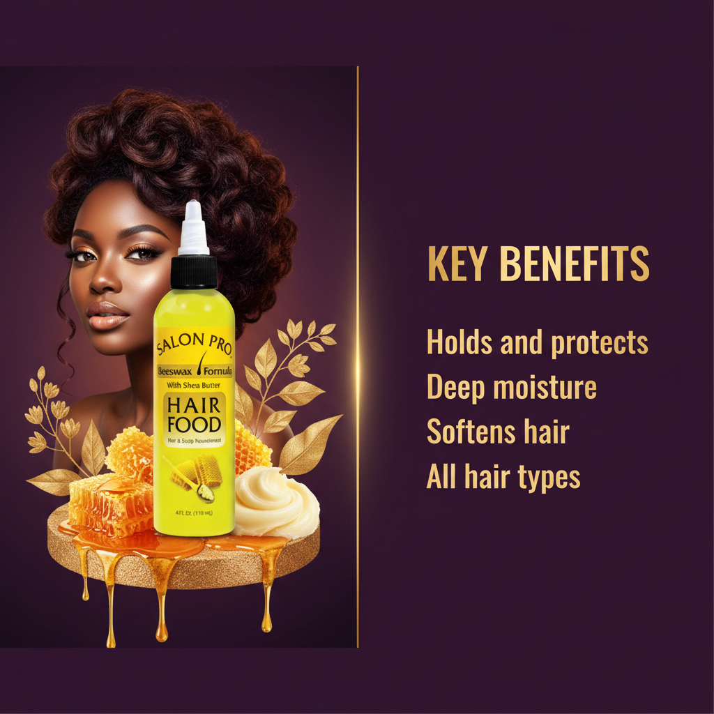 Salon Pro Hair Food Beewax W/Shea Butter Key Benefits - Salon Pro Hair Food Beeswax with Shea Butter