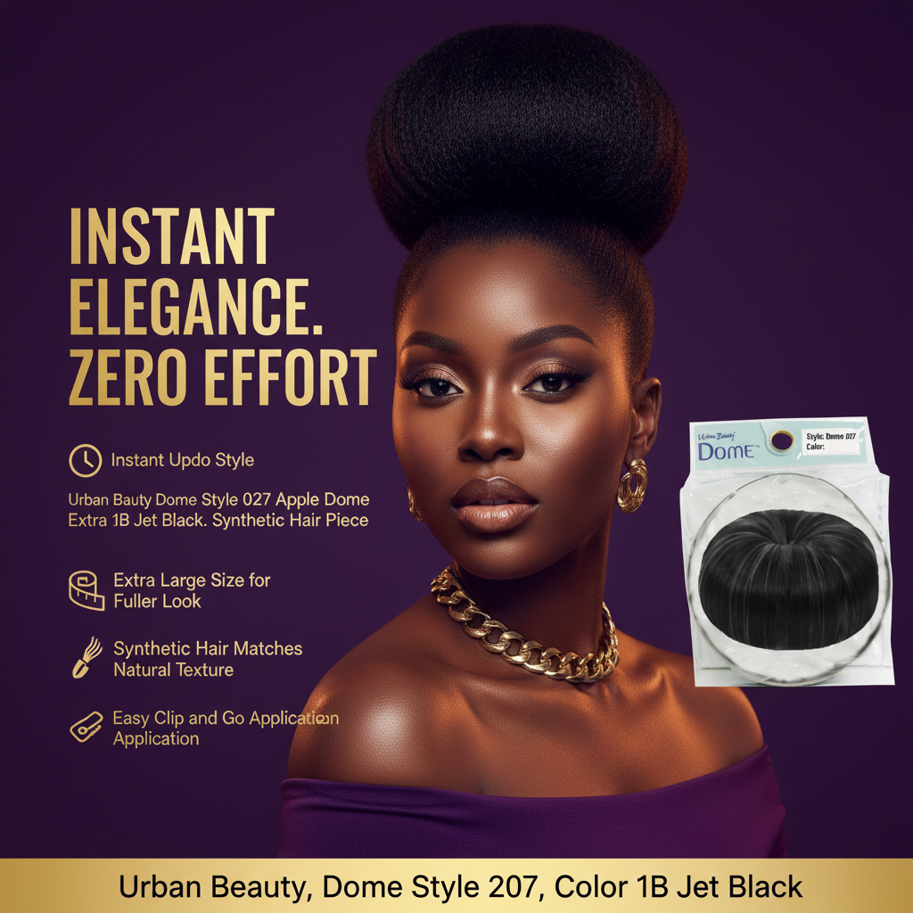 SYNTHETIC DOME STYLE NO.027 (APPLE DOME-XTRA LARGE)-#1B Urban Beauty Dome Style 027 Apple Dome Extra Large 1B - Hero
