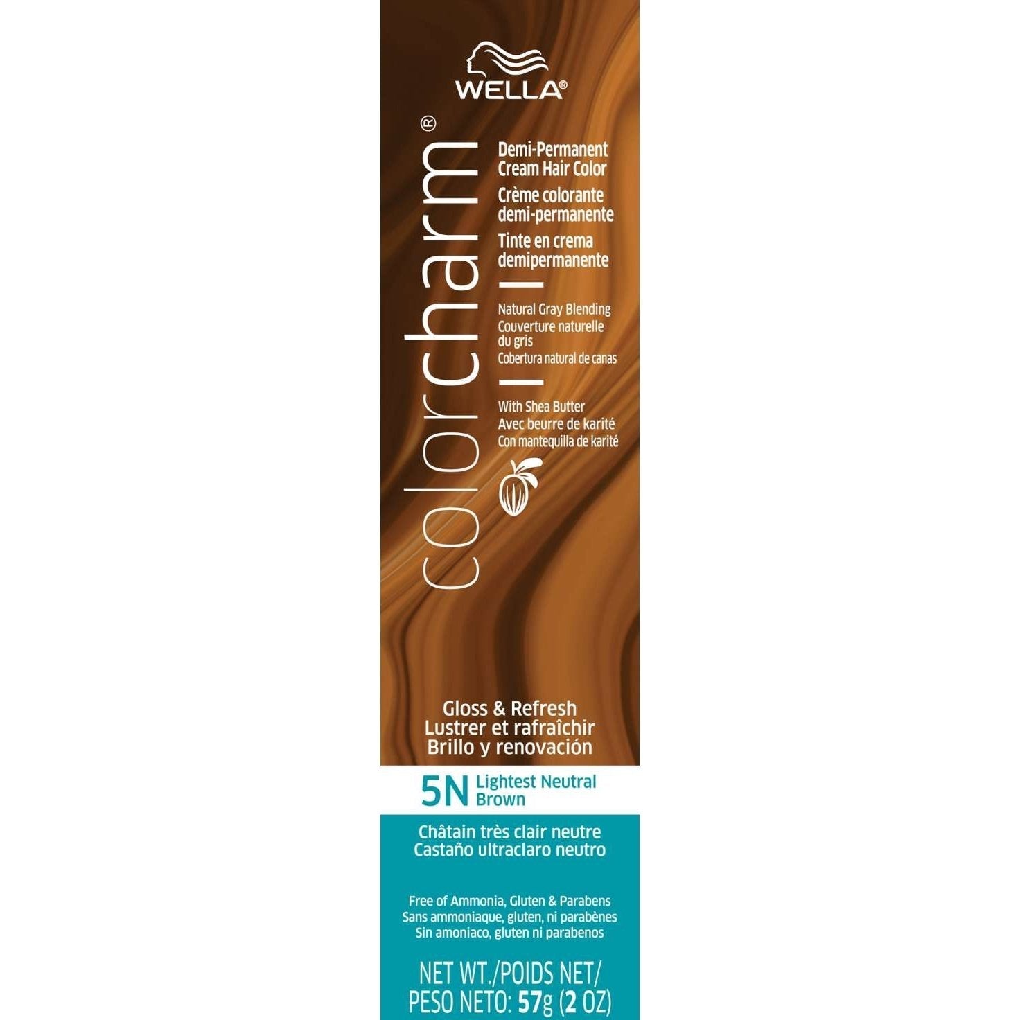 Wella Color Charm Demi-Permanent Cream Hair Color 5N Lightest Neutral Brown Wella Color Charm Demi-Permanent Cream Hair Color 5N Lightest Neutral Brown